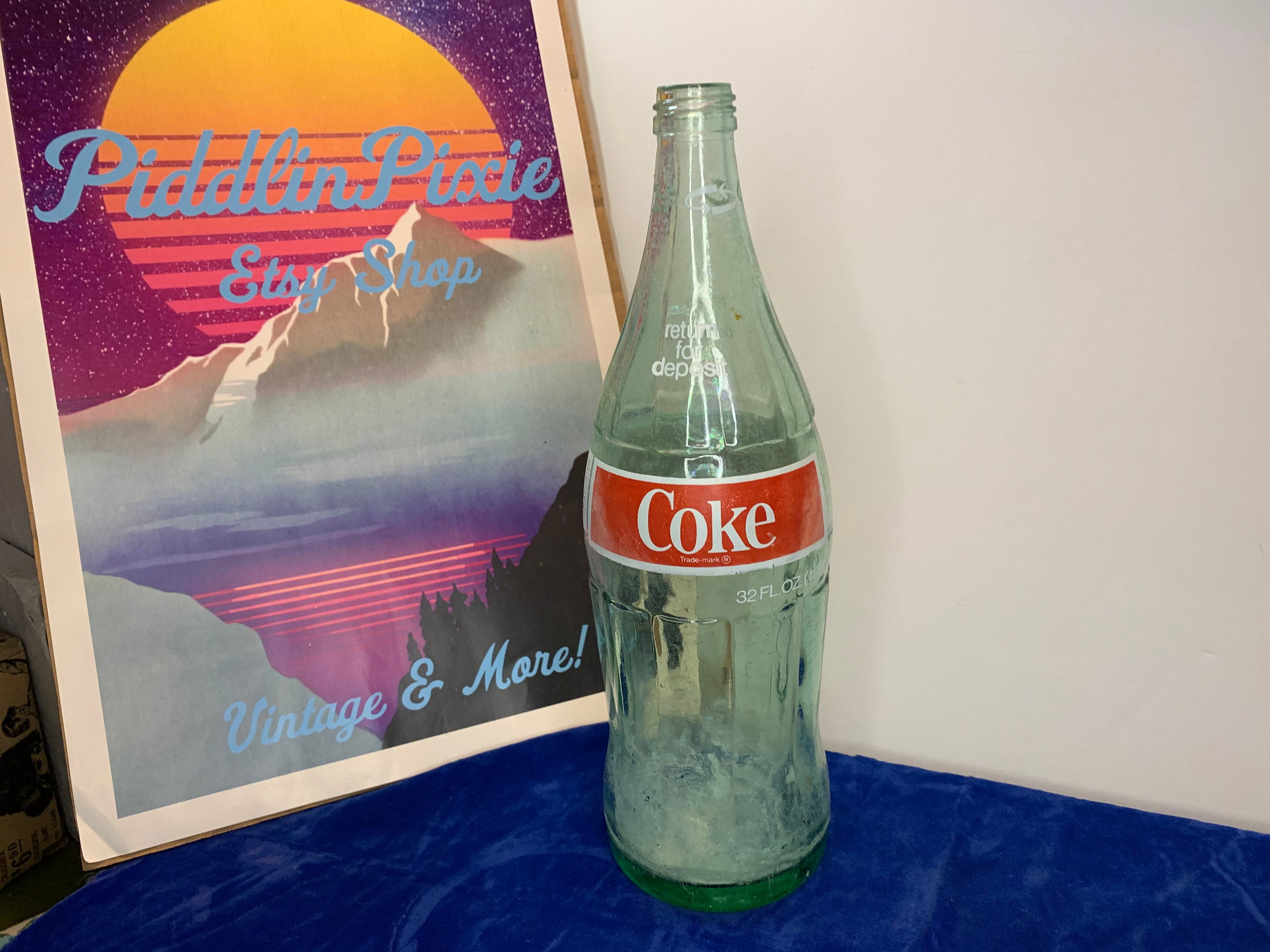 Vintage CocaCola 32 Oz Large Glass Coke Bottle. Etsy