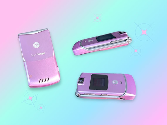 Vintage Y2K PINK Razr V3 Mobile Flip Cell Phone.rare. - Etsy