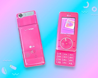 Vintage Y2K Pink LG Slide Mobile Cell Phone.RARE.Works!