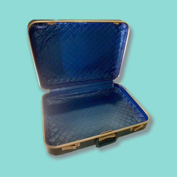 Vintage Large Blue suitcase Luggage. - image 2