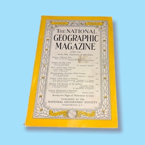 Vintage Midcentury National Geographic Magazine.