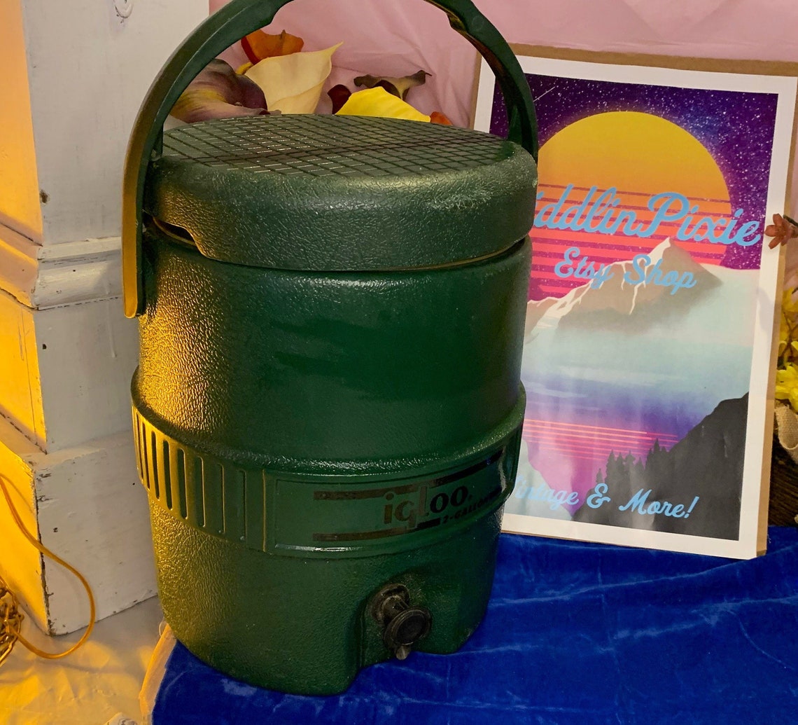 Vintage Green Igloo Cooler Large Portable water Jug. Etsy
