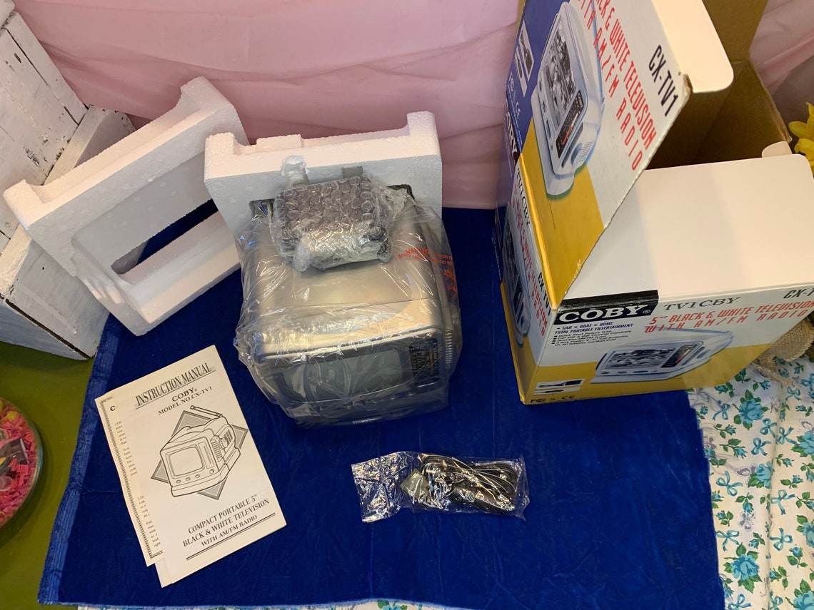 Vintage Coby Portable Tv/Radio Combo Television.New in Box Etsy