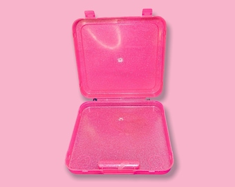 Y2K Pink Sparkle Compact Storage Case