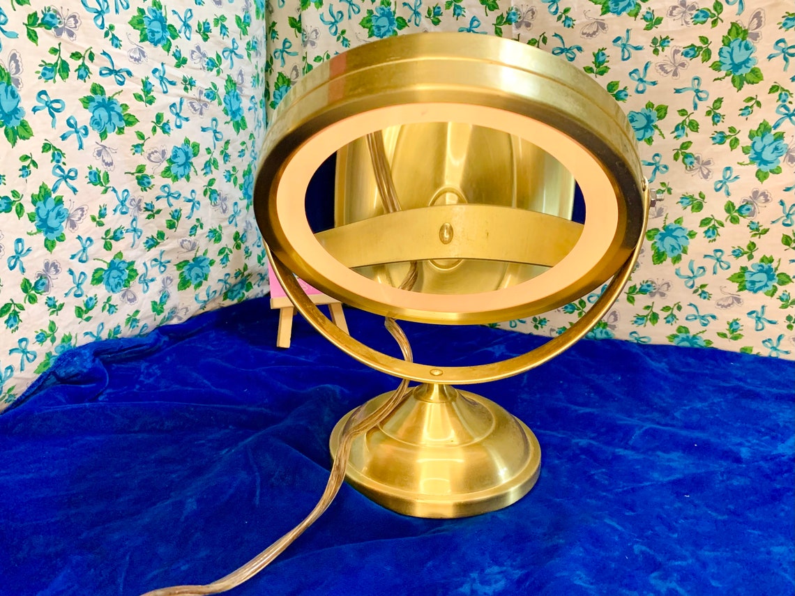 Vintage Gold Light up Makeup Mirror. Etsy