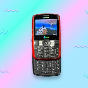 Vintage Y2K Red Pantech Keyboard Cell Phone.