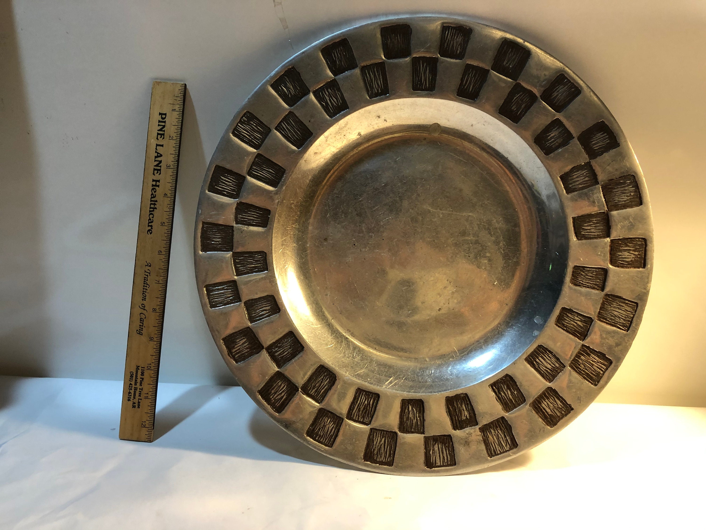 Large Round metal decorative tray Etsy