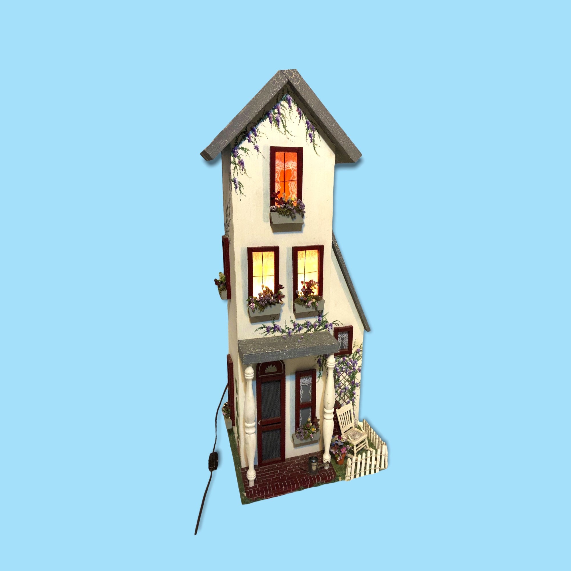 Vintage Unique Wooden Light up Doll House. Etsy Canada