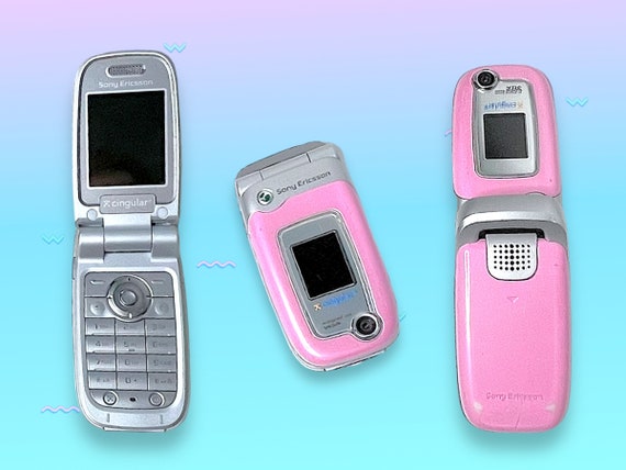 Vintage Y2K Pink Sony Camera Flip Cell Phone.Rare.