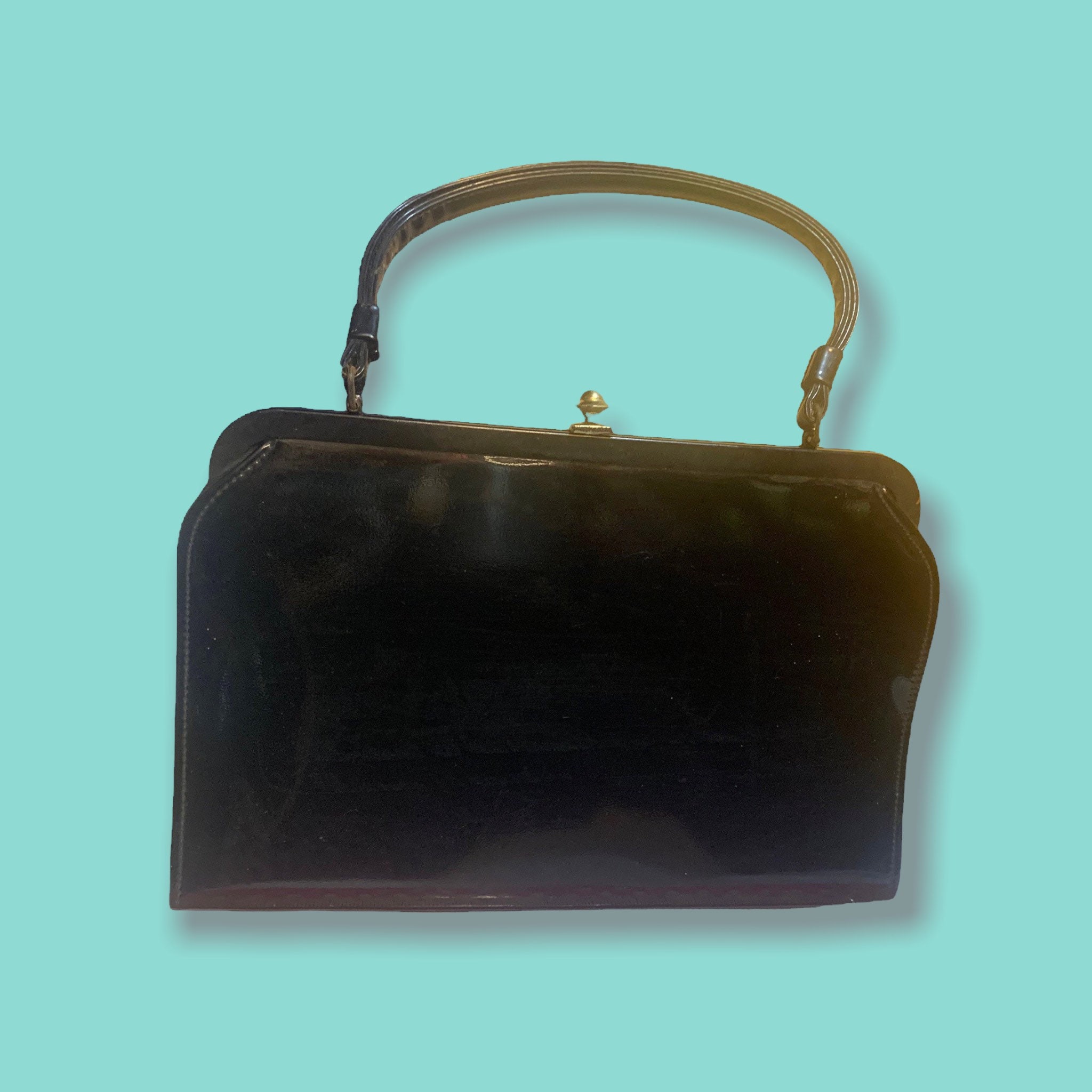 Shiny Patent Tote Bag In Black