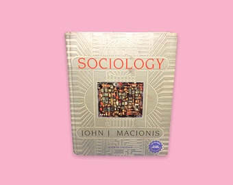Libro de texto grande de sociología vintage.