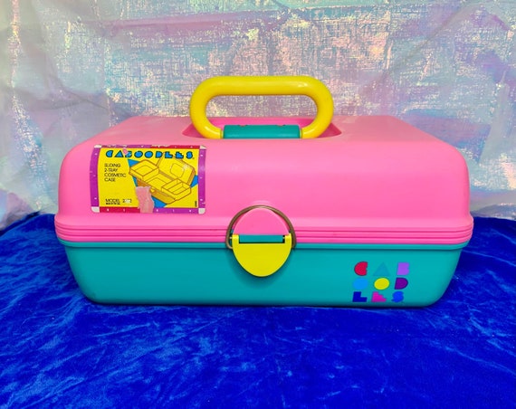 Vintage 90s Pink & Green Caboodles Makeup Case. R… - image 3