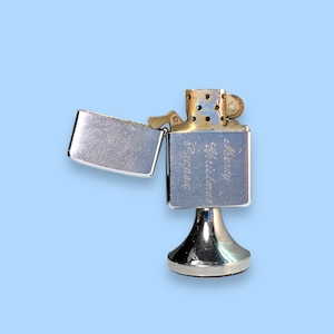 Vintage Silver Zippo Engraved Lighter. Genuine.