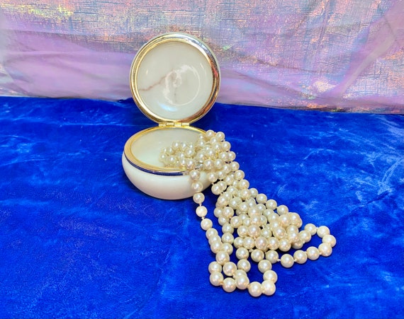 Vintage Italian Alabaster Hand Carved Jewelry Tri… - image 10