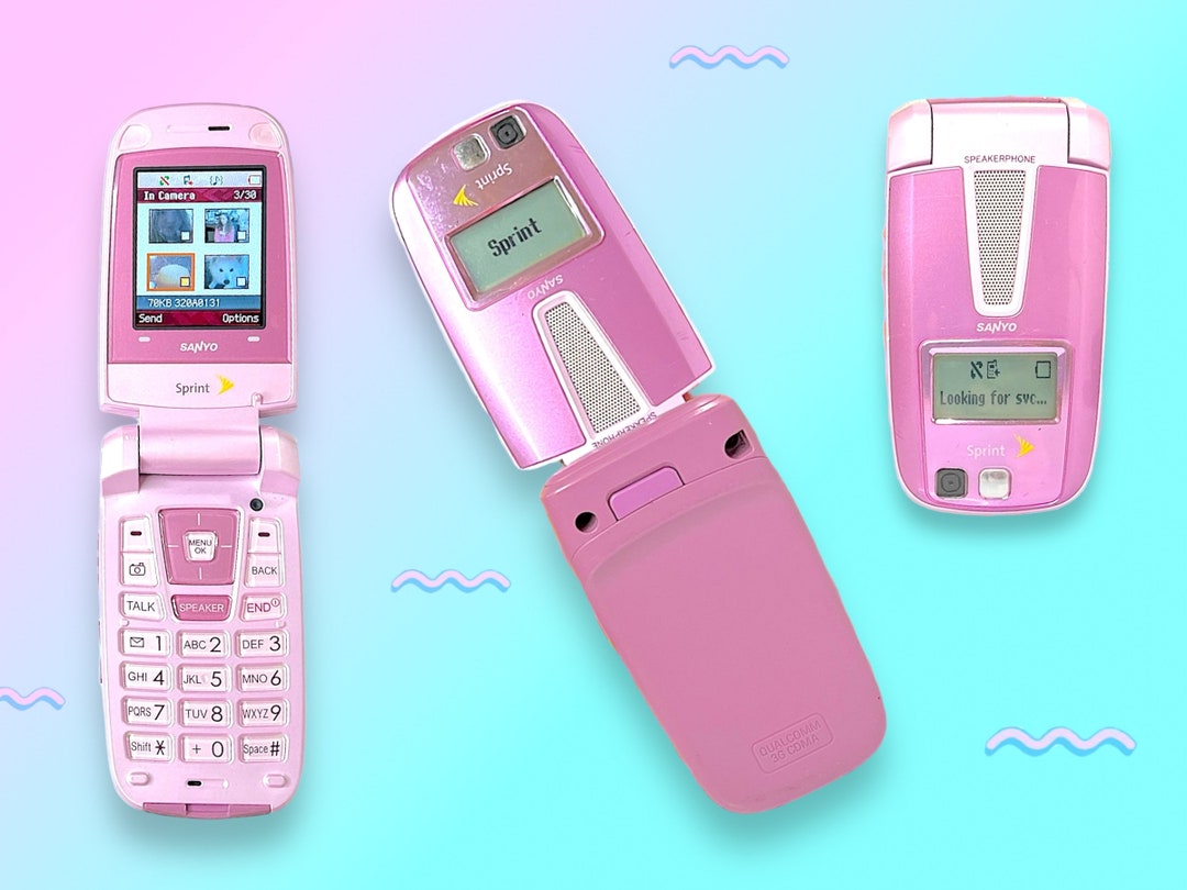 Vintage Y2K Pink Sanyo Camera Flip Cell Phone. Rare.works Etsy