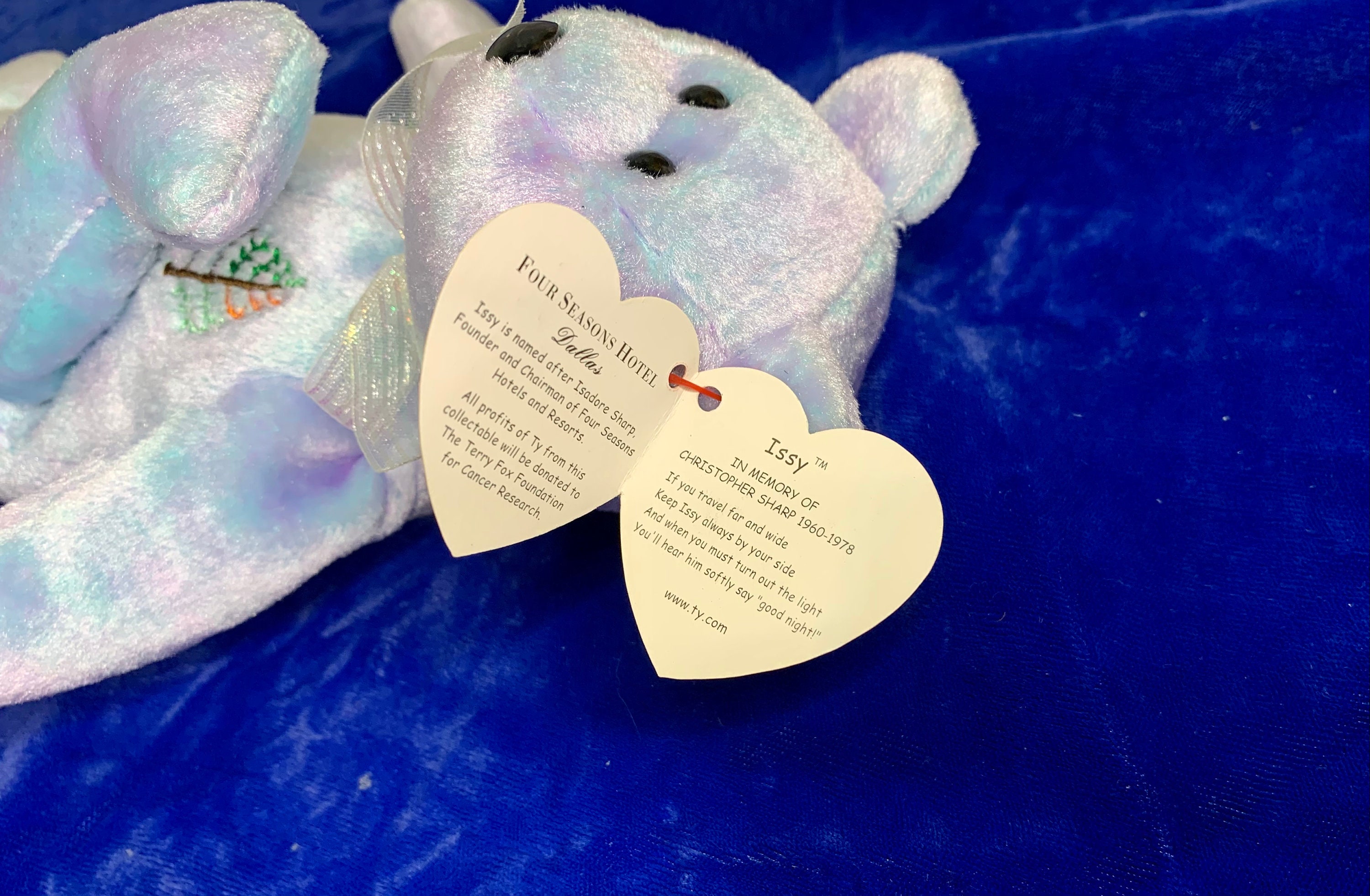 Issy beanie baby in memory of sales christopher sharp