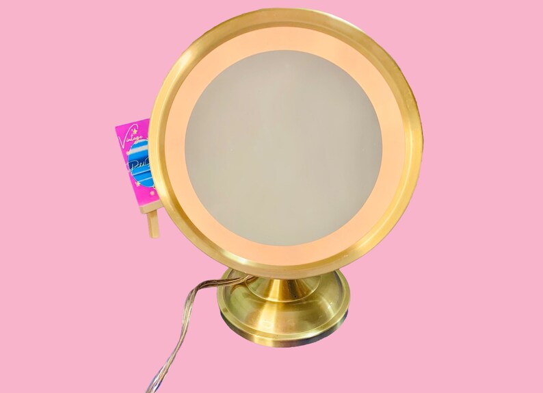Vintage Gold Light up Makeup Mirror. Etsy
