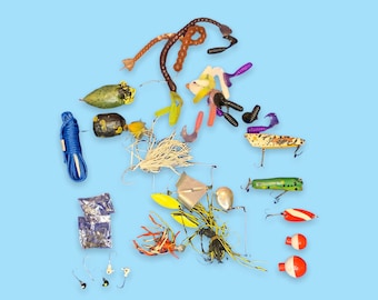 Vintage Fishing Lures and Tackle Variety Collection. 