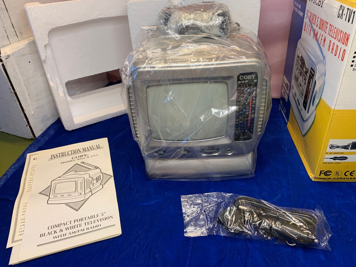 Vintage Coby Portable Tv/Radio Combo Television.New in Box Etsy