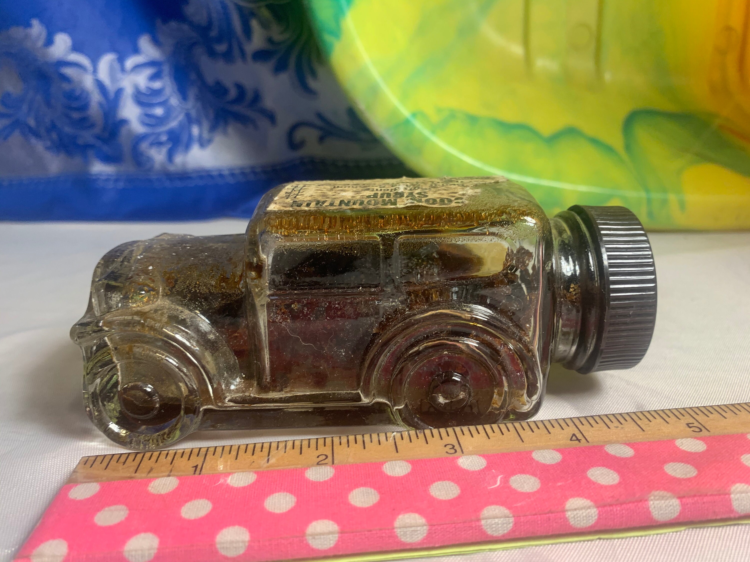 Vintage Car Shaped Glass Syrup Bottle. | Etsy