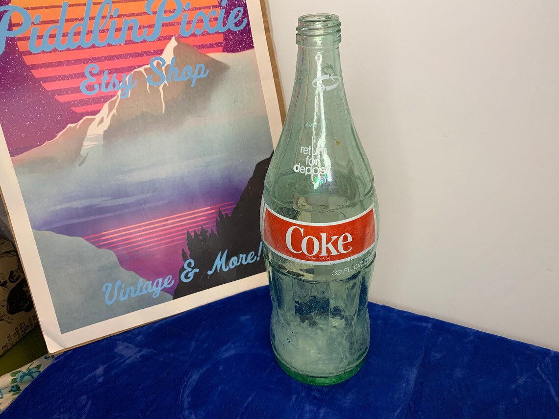 Vintage Cocacola 32 Oz Large Glass Coke Bottle. Etsy