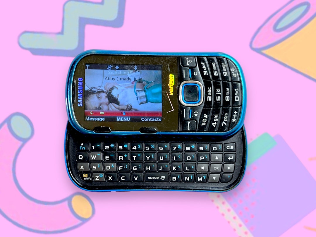 Vintage Y2K Samsung Keyboard Slide Cell Phone. Works Etsy