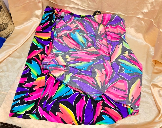 Vintage 90s Neon Mini Skirt. - image 5