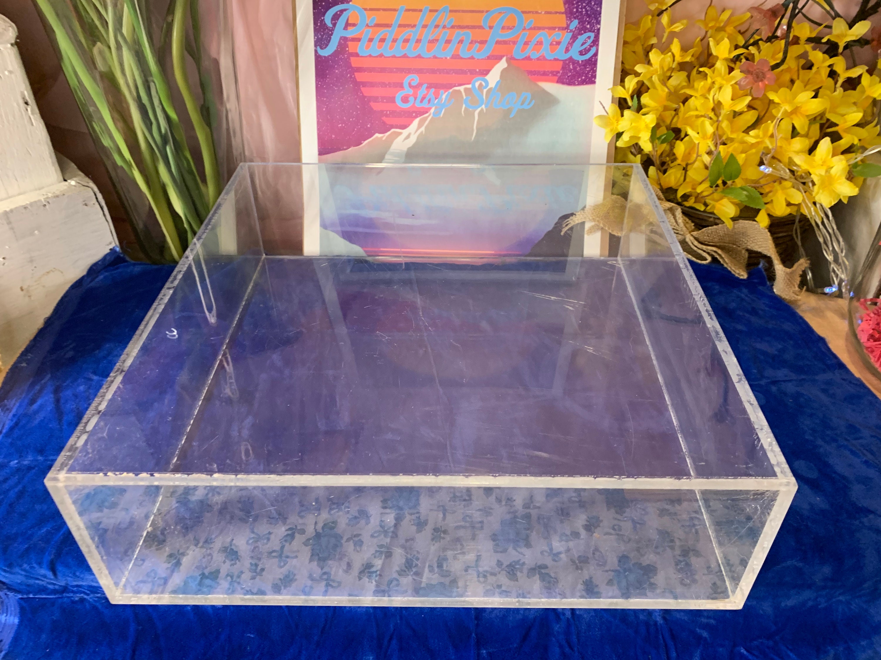 Vintage Clear Plexiglass Box Etsy