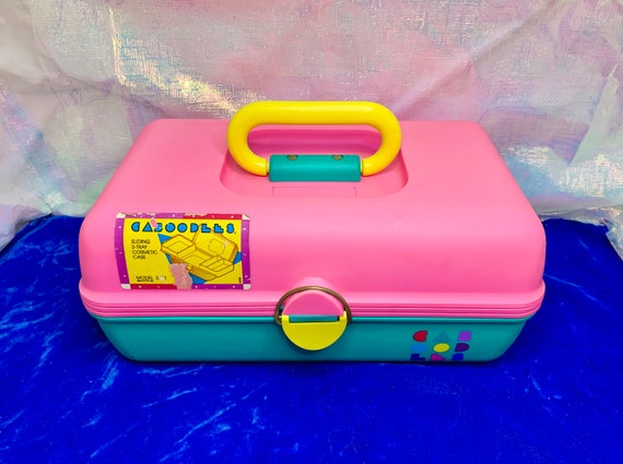 Vintage 90s Pink & Green Caboodles Makeup Case. R… - image 5