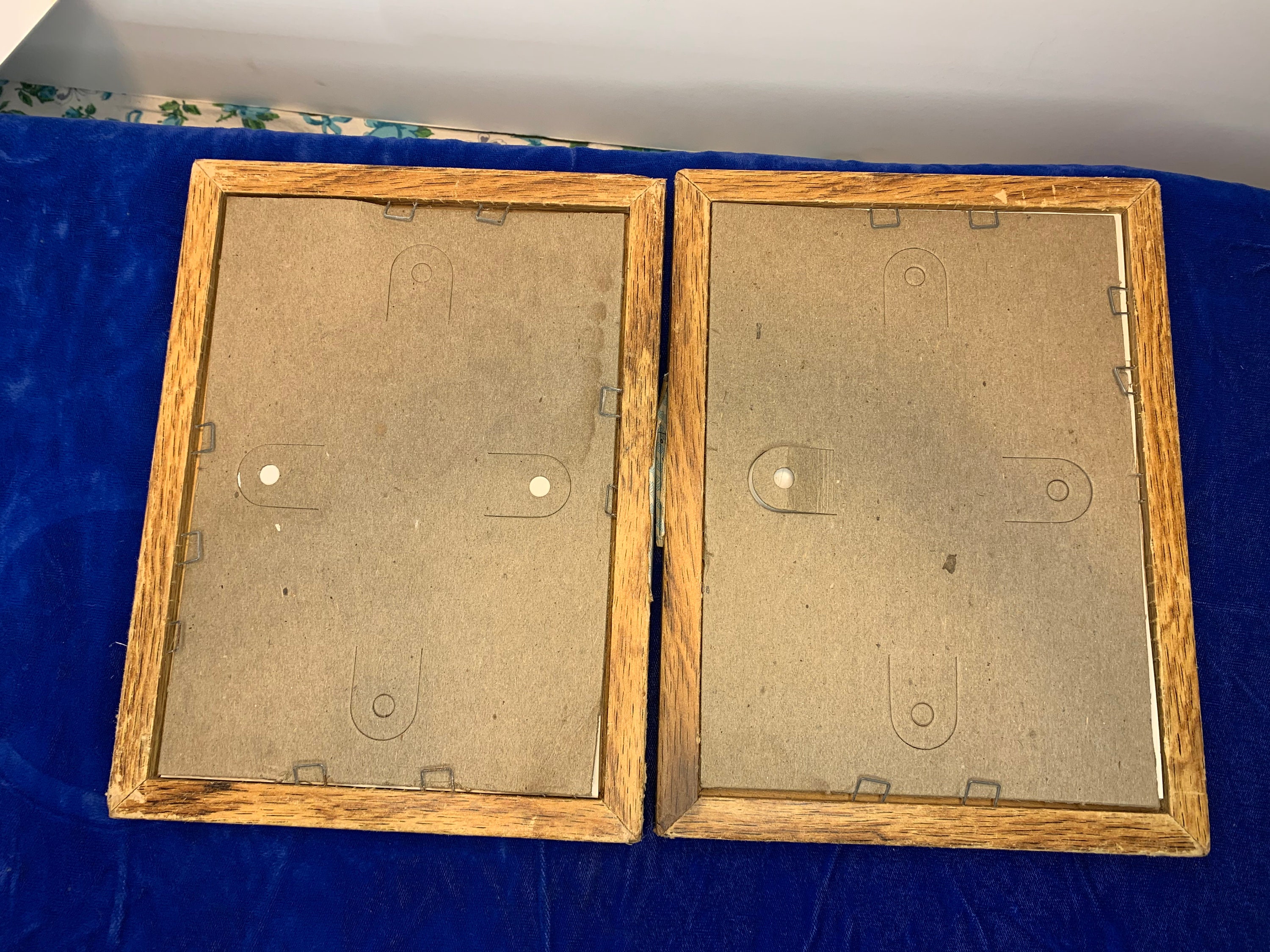 Vintage Pair of Wooden Portrait Photo Frames Etsy