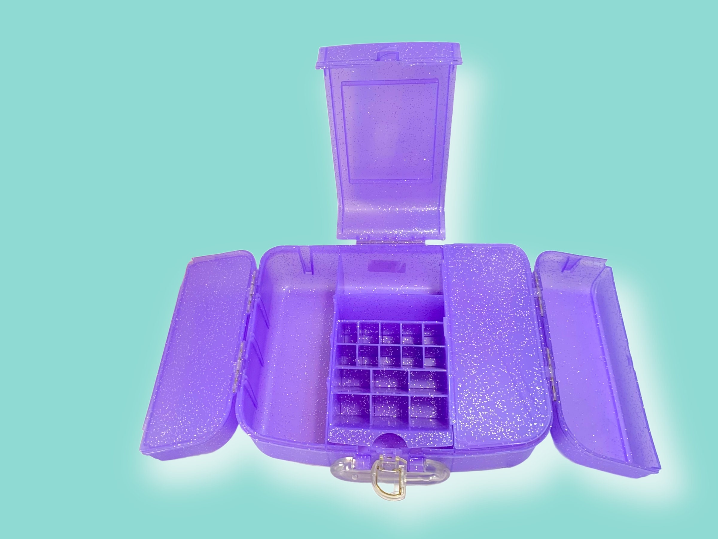 Caboodles Retro Sparkle Jellies On the Go Classic Makeup Case, Purple