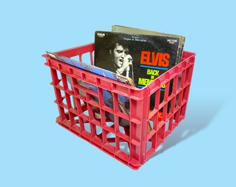Vintage 80s Plastic Storage Milk Crate.