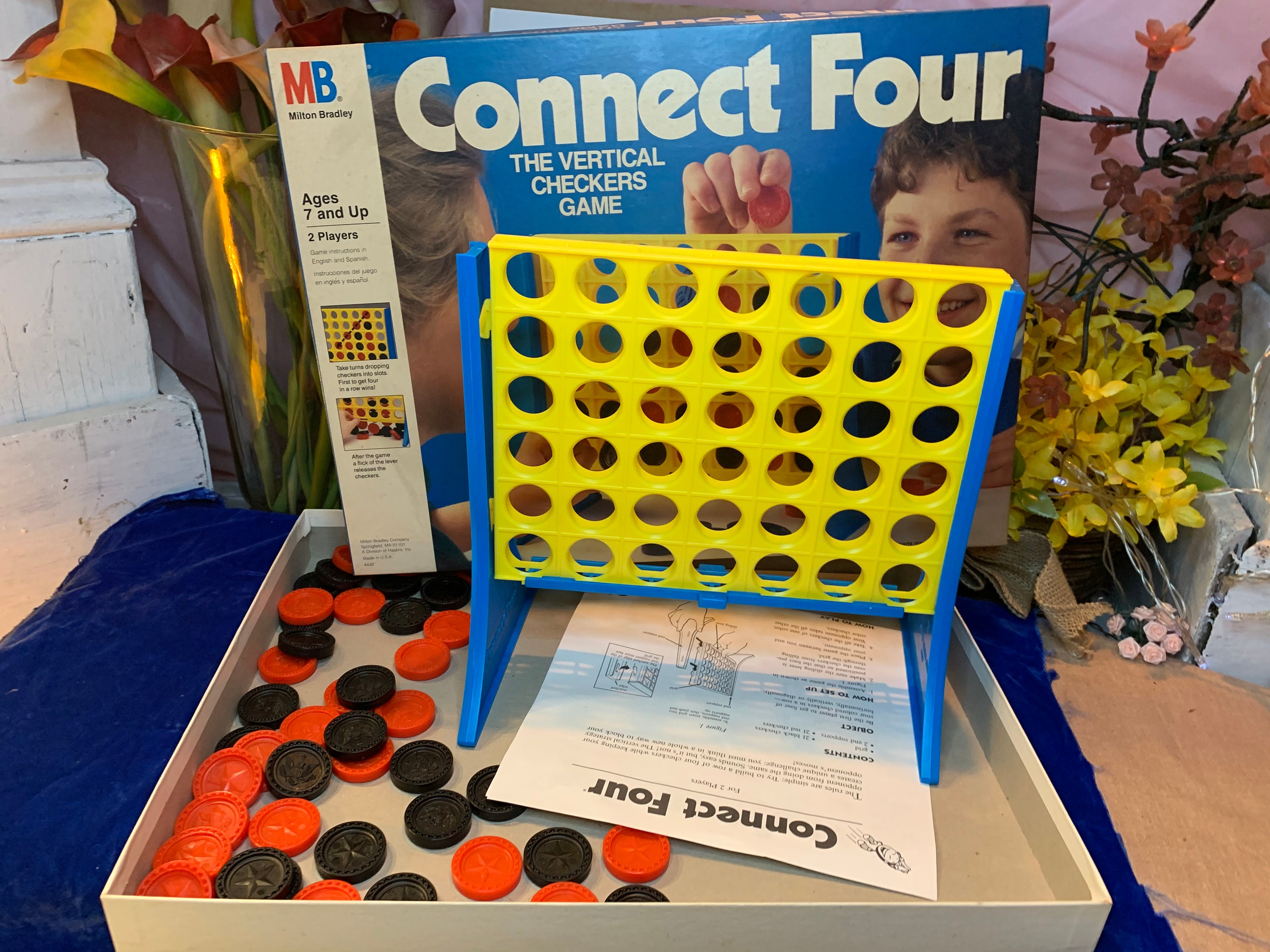 Vintage 90s Connect Four Complete Board Game. Etsy