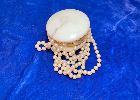 Vintage Italian Alabaster Hand Carved Jewelry Tri… - image 9