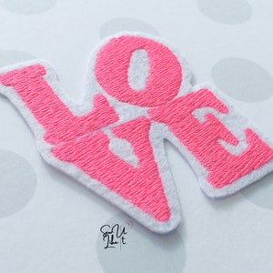 Valentines Day Love Monogram Embroidered Patch, Iron on patch, Sew on patch, Appliqué, Iron on badge