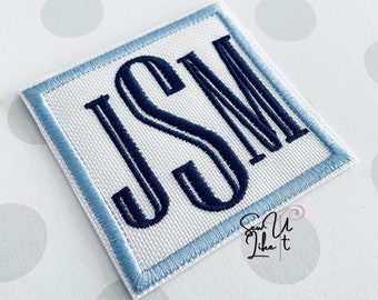 Monogram Initial Embroidered Patch, Iron on patch, Sew on patch, Embroidered appliqué, Waterproof Iron on badge, back to school accessory