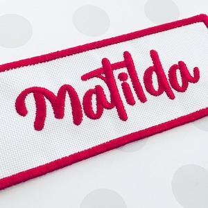 Patch nominatif brodé personnalisé, écusson à repasser, écusson à coudre, écusson prénom personnalisé, badge à repasser, retour à l'école, écusson prénom cartable