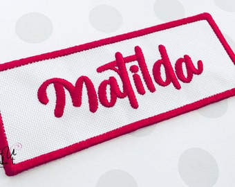 Personalised Embroidered Name Patch, Iron on patch, Sew on patch, Custom name patch, Iron on badge, back to school, school bag name patch