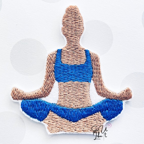 Yoga Woman Pose Embroidered Patch, Iron on Patch, Sew on Patch