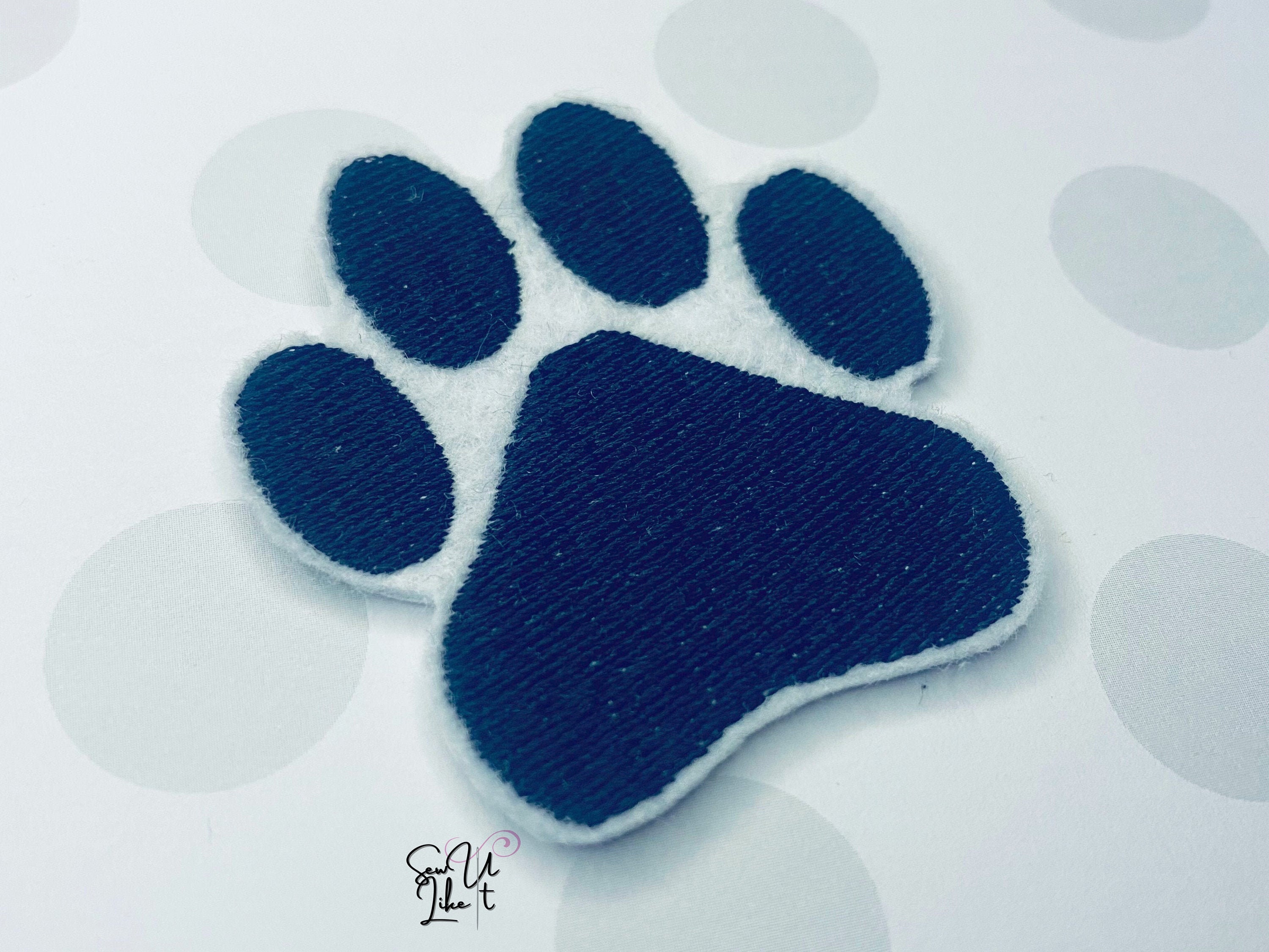 Nero Cane Zampa Stampa Toppa Ricamato Ferro Su Cucire Lotto Di 12