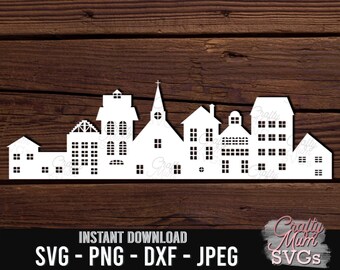 Download Village Silhouette Etsy