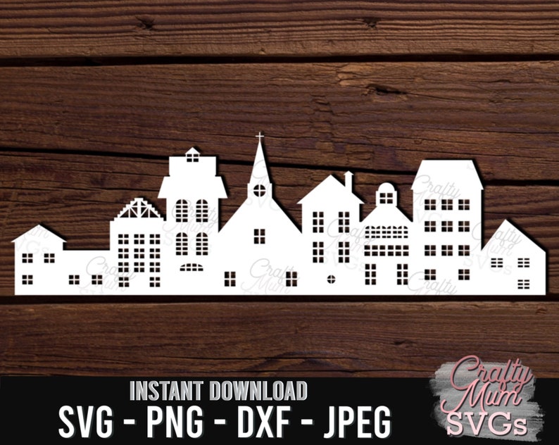 Gebäude Silhouette Fenster klammern Svg Weihnachten
