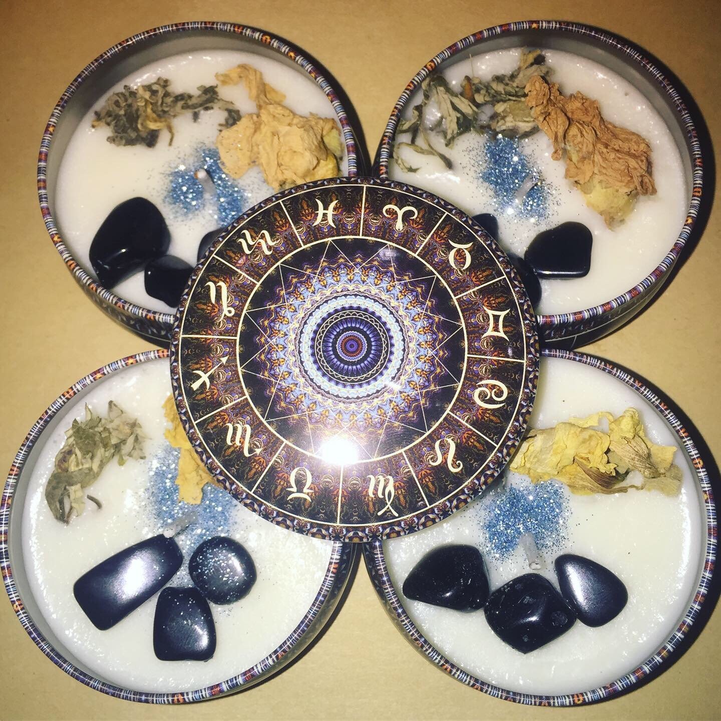 Astrology Horoscope Sign Crystal Candle Etsy