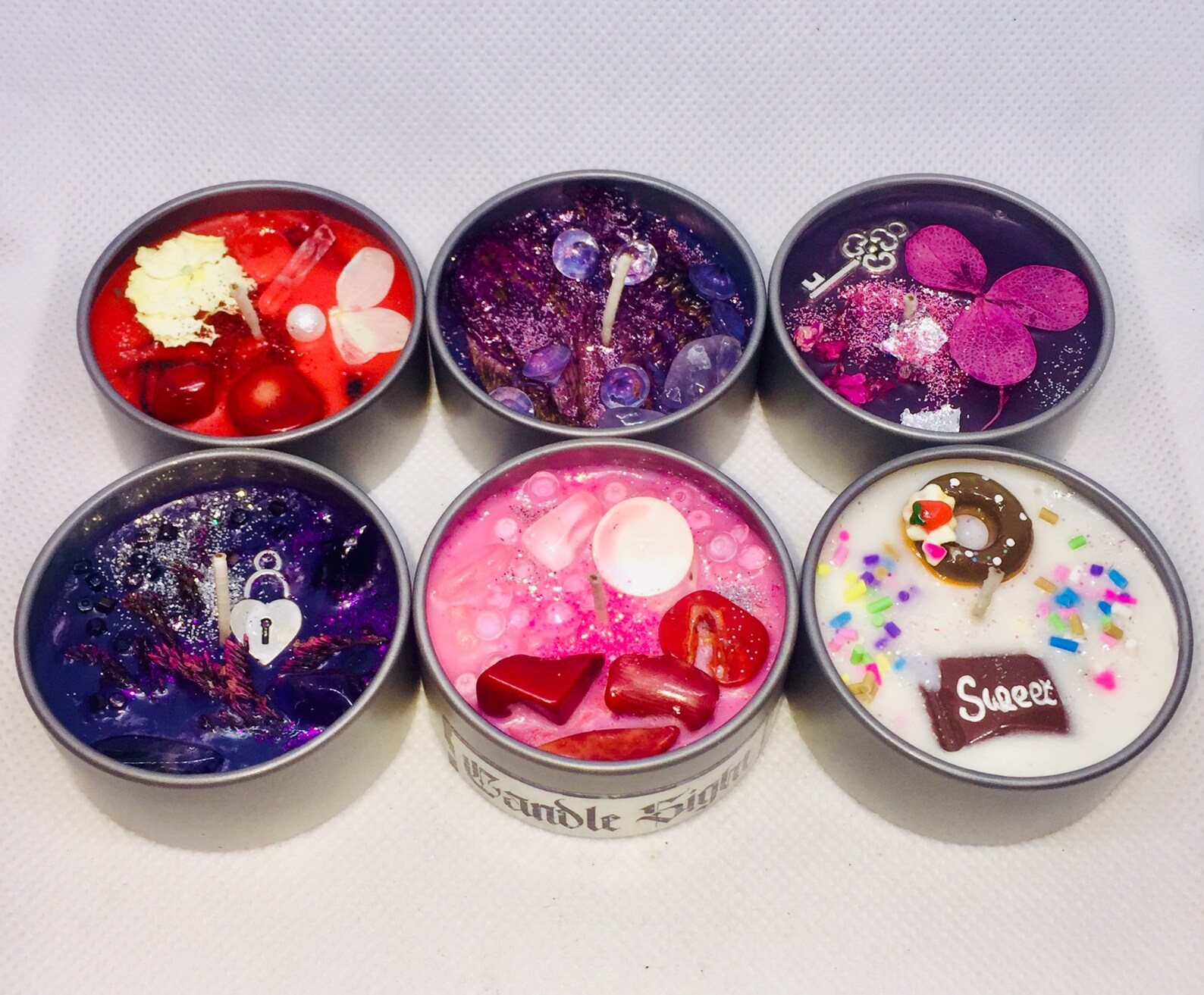 Valentines Day Lovers Crystal Candle Box Set 6 candles for Etsy