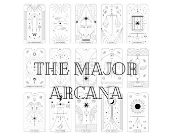 Tarot Card Coloring Pages - The Major Arcana - Digital File