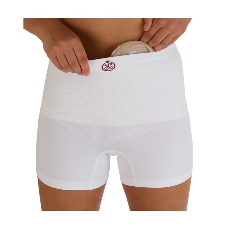 Stoma Standard Waist Boxer, Level 1 Support Unisex Weiß