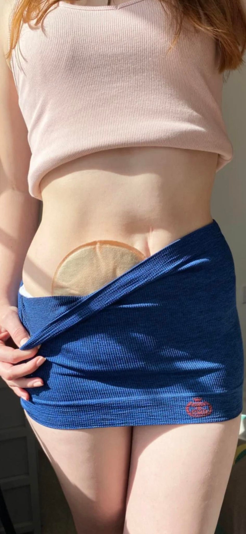 Stoma bandage, 17 cm. Cuffs Ostomy Waistband, Ostomybelt, 7 inch unisex Murmle Blue Polyster