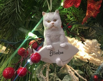 Persian Cat Christmas Ornament