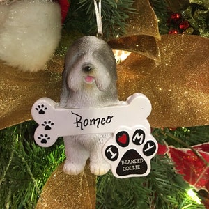 Bearded Collie Dog Christmas Ornament