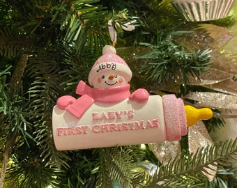 baby bottle christmas ornament